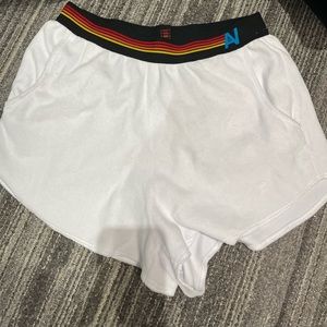 NWT Aviator Nation Medium White Lounge Shorts w/Pockets, Striped Waistband
